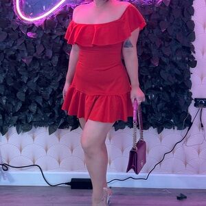 Offshoulder urban outfitters red dress